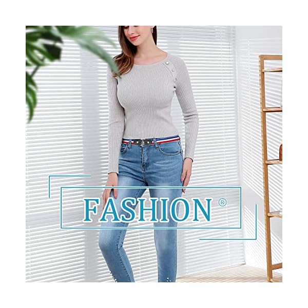 SANNIX 8 Pack Buckle Free Belt No Buckle Elastic Belts Adjustable Belt for Women Men Jeans Pants - Image 9