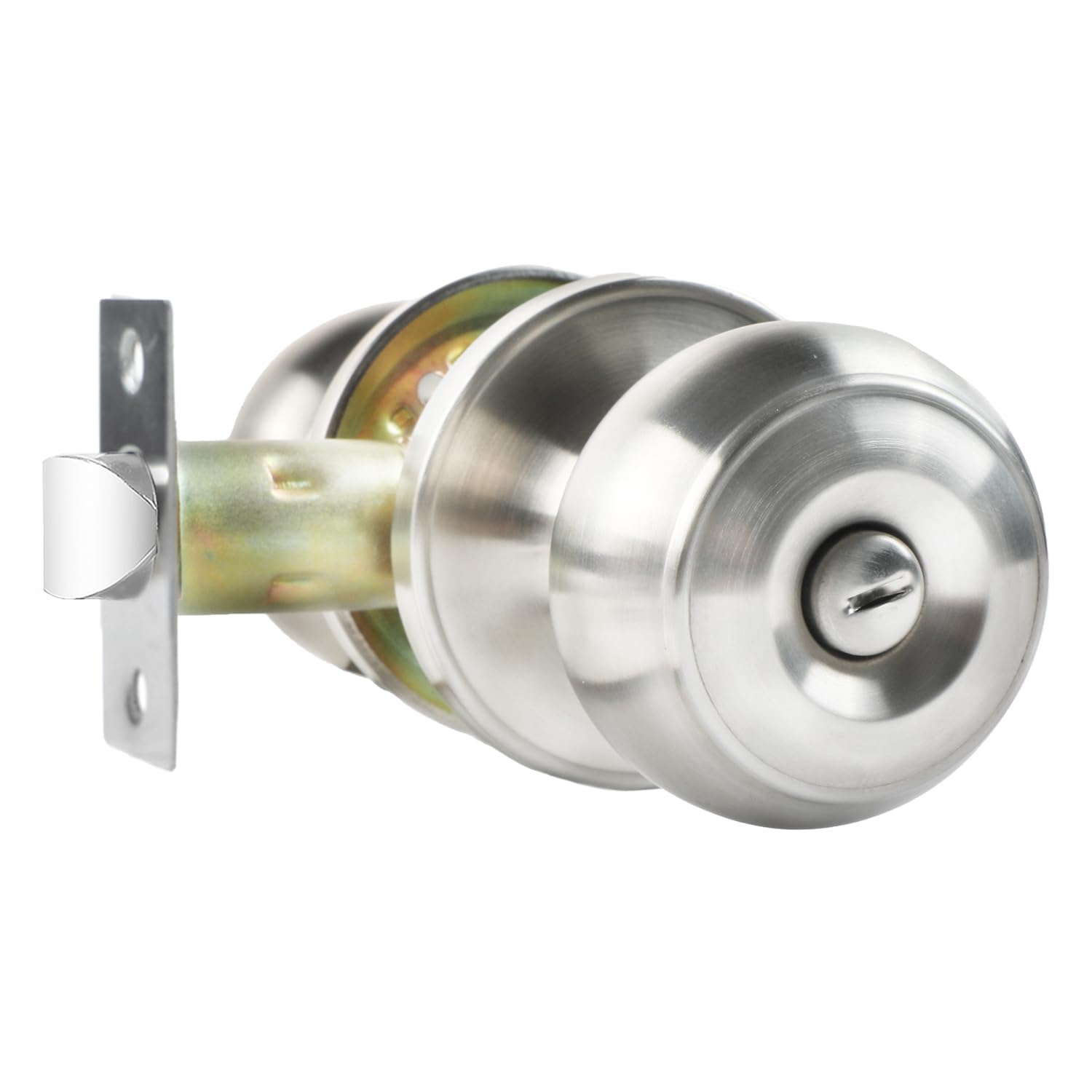 Satin Nickel Privacy Door Knobs - 4 Pack Locksets -15