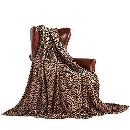 MERRYLIFE Throw Blanket Decorative Fleece Throw | Ultra-Plush Colorful Oversized | Couch Blanket Travel Lap | (50\" 60\", Cheetah)