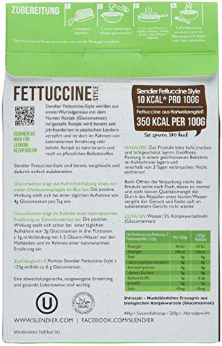 Slendier Bio Konjak-Nudel Fitness Probierpaket: 2 x Fettuccine-Style 250g, 2 x Spaghetti-Style 250g, 2 x Rice-Style 250g