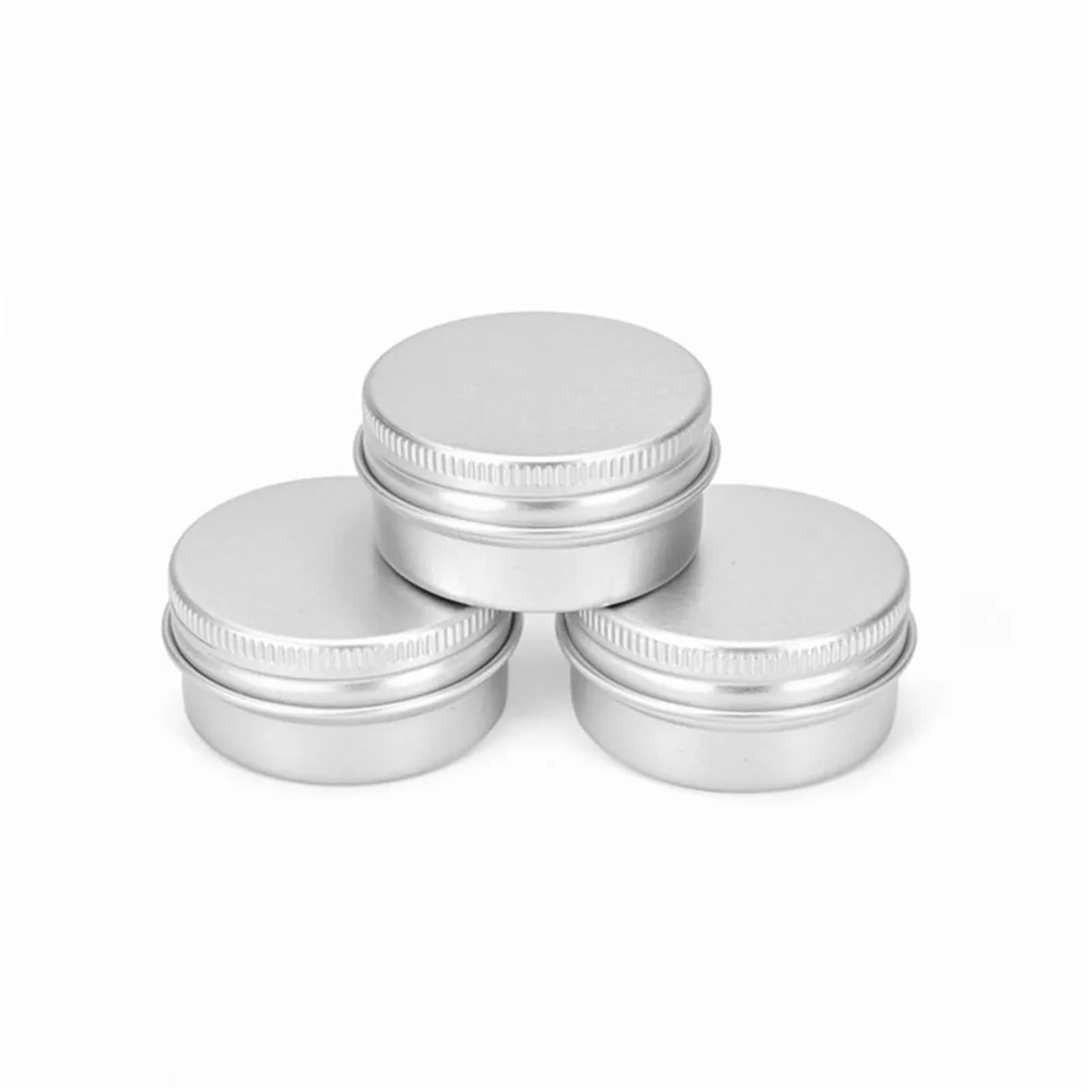 Kleine Dosen mit Deckel, Aluminium-Blechdose, 40 Stück, silbrige runde Metallbox, Leere Kosmetikbehälter, 5 ml, 25 mm x 15 | 60ml 68mmx25mm