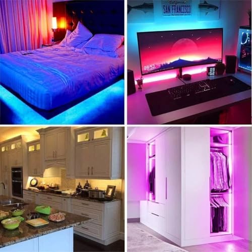 Tira de luces LED RGB 10 m con control remoto miniatura 4