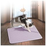 TYBEITAO Katzenstreumatte Katzenmatte,Waben Doppelschicht Design, Unterlage Katzenklo Urin-und...