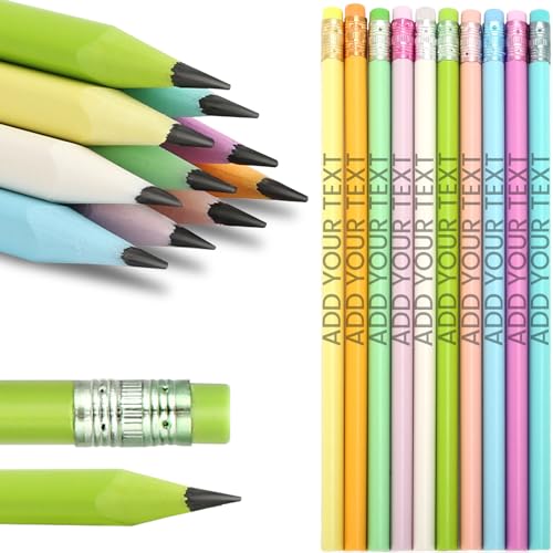 Personalized Pencils Bulk Custom Pencils with Name Customized Engraved #2 Triangular Pencil with Text Back to School Wedding Teacher's Day Gift, 10 Colors Set of 10