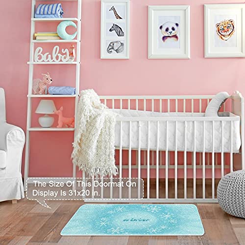 Tapis de porte lavable en machine bleu pour l'hiver - 7