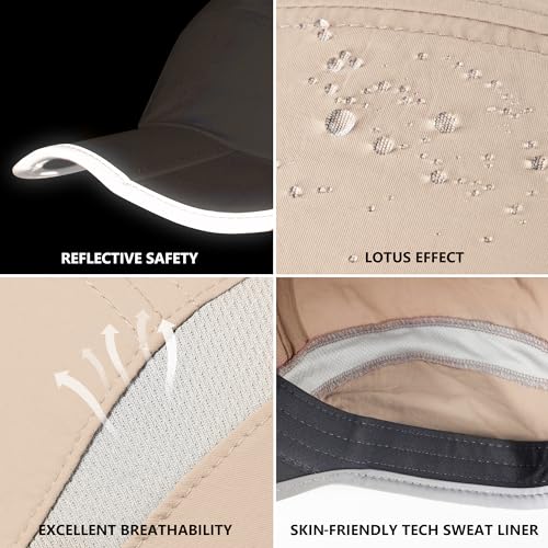 Image of GADIEMKENSD Reflective Folding Outdoor Hat Unstructured Design UPF 50+ Sun Protection Sport Hats for Womens and Mens