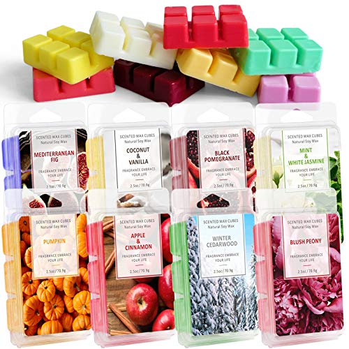DERDUFT Wax Melts, Wax Melts Wax Cubes, Scented Wax Melts Gift Set, Soy Wax Cubes for Wax Melts Warmer, Candle Wax Melts Variety Pack for Birthday, Anniversary, 8Ã—2.5oz