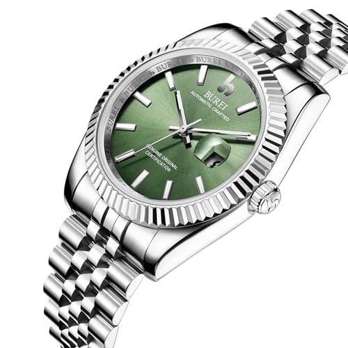 Image of BUREI Men's Classic Luxury Watch Stainless Steel Waterproof Machine Watch Fashion Double Watches Date Sapphire Crystal