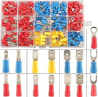 Crimp Connectors 280pcs, 15 Types Electrical Terminals,Insulated Crimp Terminals Electrical Wire Cable Connectors Male and Female, Faston Terminals Crimp Assortment Assorted Ring Fork Spade Connectors