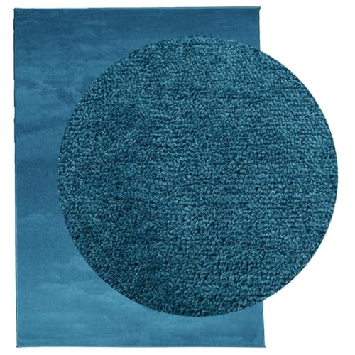 Tapis en 100 % polyester Oviedo turquoise aux finitions soignées - 4