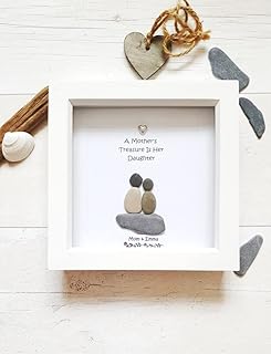 Personalised Gift For Daughter From Mom, Daughter Pebble Frame, Pebble Art Picture, Daughter Birthday Present, Personalised Pebble Art Gift.