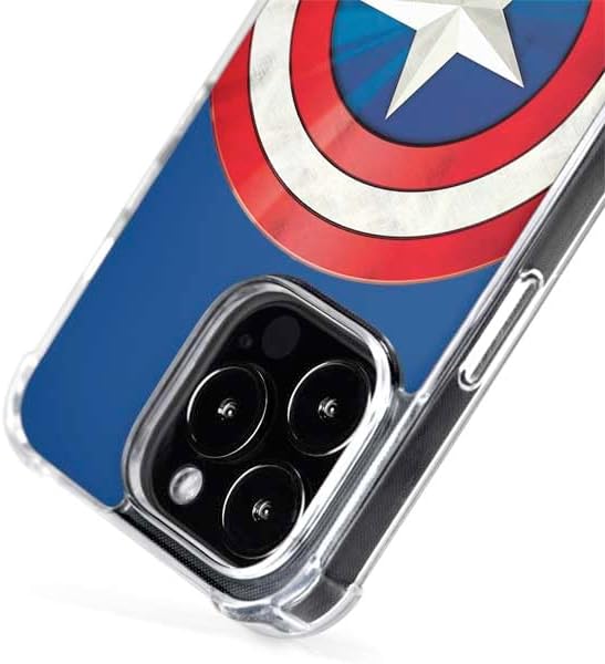 Skinit Phone Case Compatible with MagSafe iPhone 14 Pro Max - Officially Licensed Marvel Captain America Shield Design