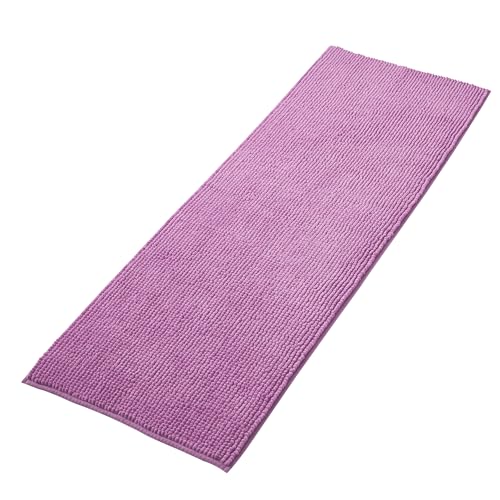 Decomira Tapis de Bain Antidérapant en Chenille | Super Absorbant et Lavable en Machine | pour la Salle de Bain, Douche, Baignoire ou comme Tapis WC | Violet...