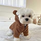 TYGHBN Teddy Bear Dog Costume, Puppy Fleece Hoodie Coat Clothes, Animal Autumn Winter Warm Jumpsuit...