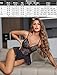 Avidlove Women's Fishnet Top and Lace Bodysuit Lingerie Black