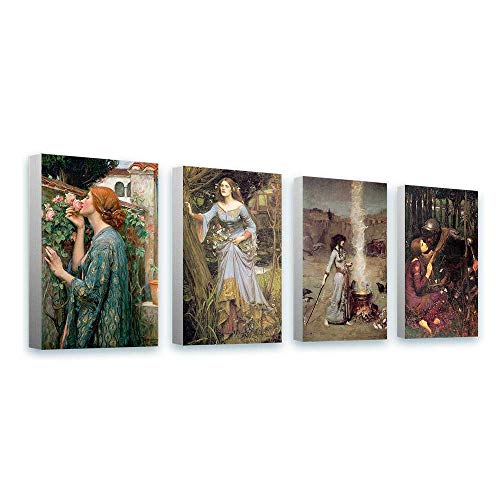 Alonline Art - Smoke Ophelia Rose Mercy by Waterhouse | framed stretched canvas (Synthetic) on a ready to hang frame - gallery wrapped | 12
