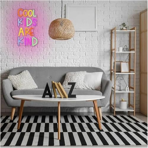 Enseigne lumineuse néon COOL KIDS ARE KIND idée cadeau chambre - 3
