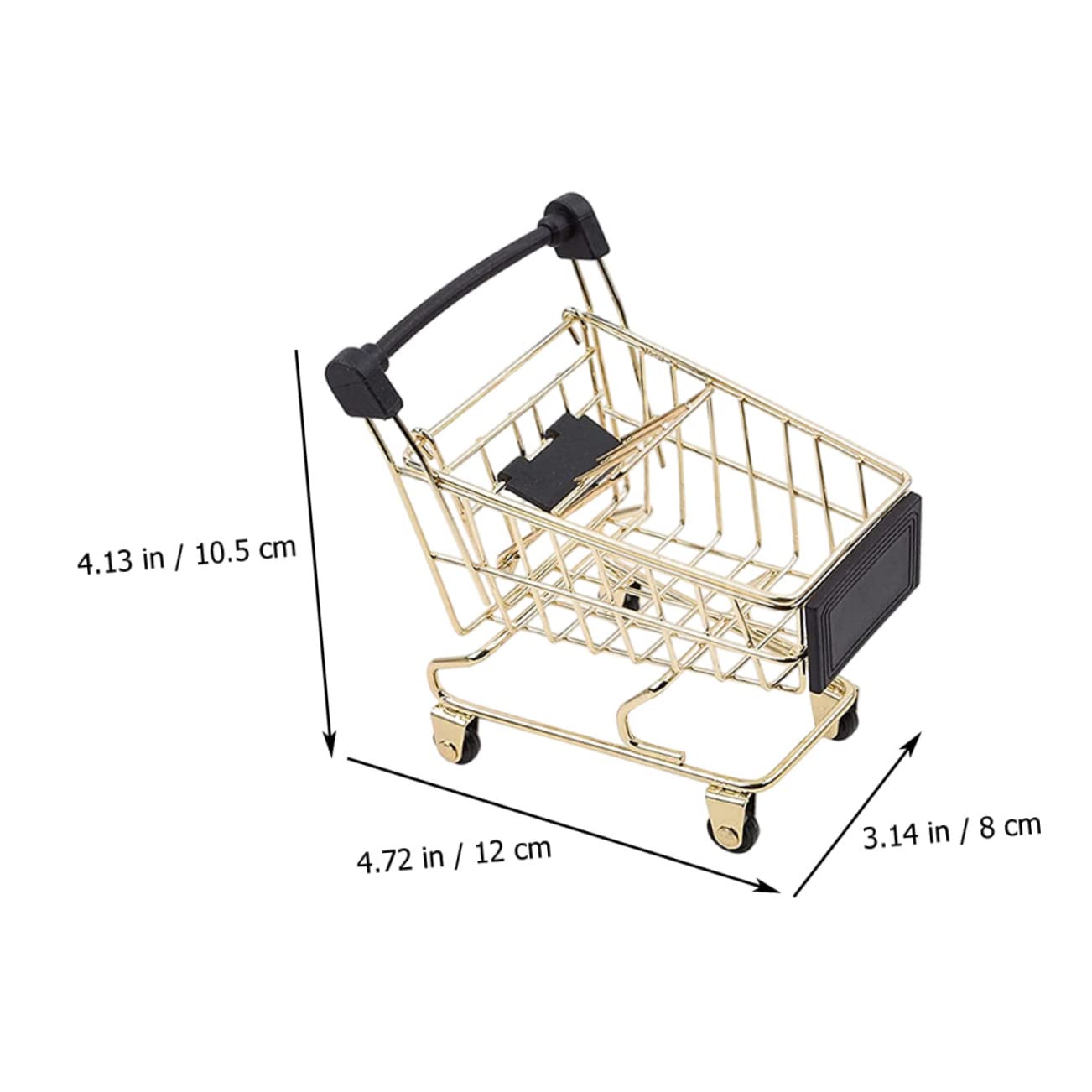 IMIKEYA Mini Metal Shopping Trolley Storage Basket Creative Desktop Decor for Office Home Dorm Salons for Birthday Present