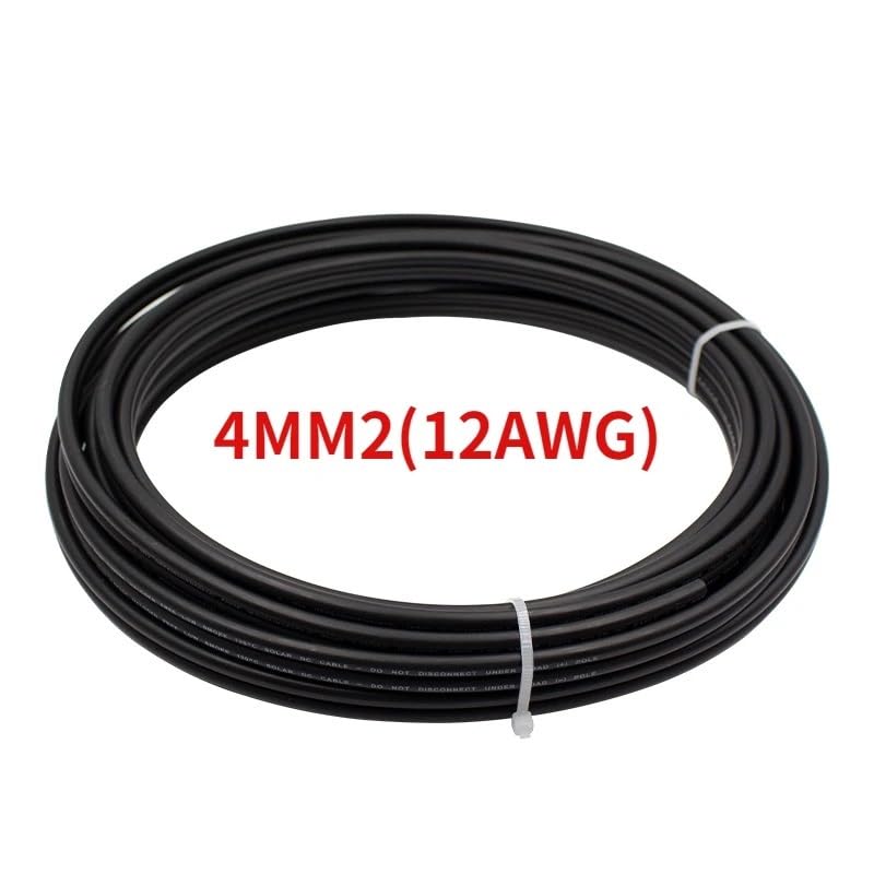 50 Meter langes doppeladriges Solar-PV-Kabel, 2 x 4 mm²/6 mm² XLPE-isolierter Kupferdraht for den Panel-Anschluss(4MM2 12AWG)