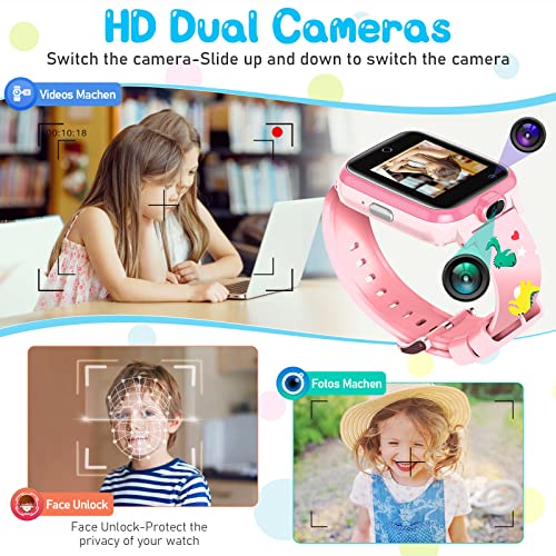 Livego 4G Smart Watch For Kids, Smartwatch For Girls Boys 4-15 Years With Dual Camera, Phone Video Call And Gps Sos Wifi, Student Watch Support Sim, Great School Supplies For Kids (Pink) #TOP4