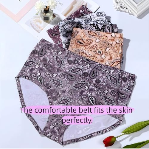 Image of Women's Underwear Plus Size XL-6XL Panties Briefs High Waist Rose Floral Print 6 Pack Undies