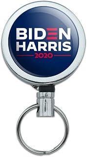 Biden Harris 2020 Heavy Duty Metal Retractable Reel ID Badge Key Card Tag Holder with Belt Clip