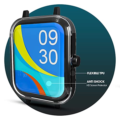 Image of Sounce Watch Case Compatible with Zebronics DRIP Tempered Glass Screen Protector, HD Clear Touch Sensitive Ultra-Thin TPU Protective Cover - (Transparent)