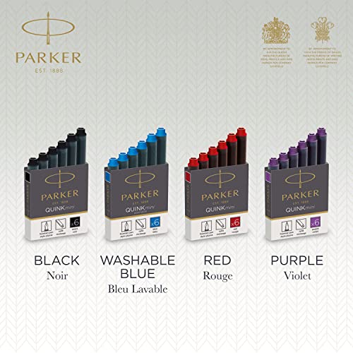 Parker cartouches d'encre pour stylo plume | courtes | encre QUINK | lot de 6 - vue 8