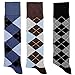 Produktbild krautwear® Damen Kinder Kniestrümpfe 3 Paar Reit-Kniestrümpfe Karo Muster (blschwarmi39-42)