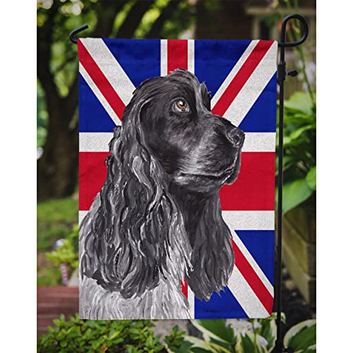 Cocker Spaniel noir avec drapeau britannique Union Jack Sc9868gf de qualité