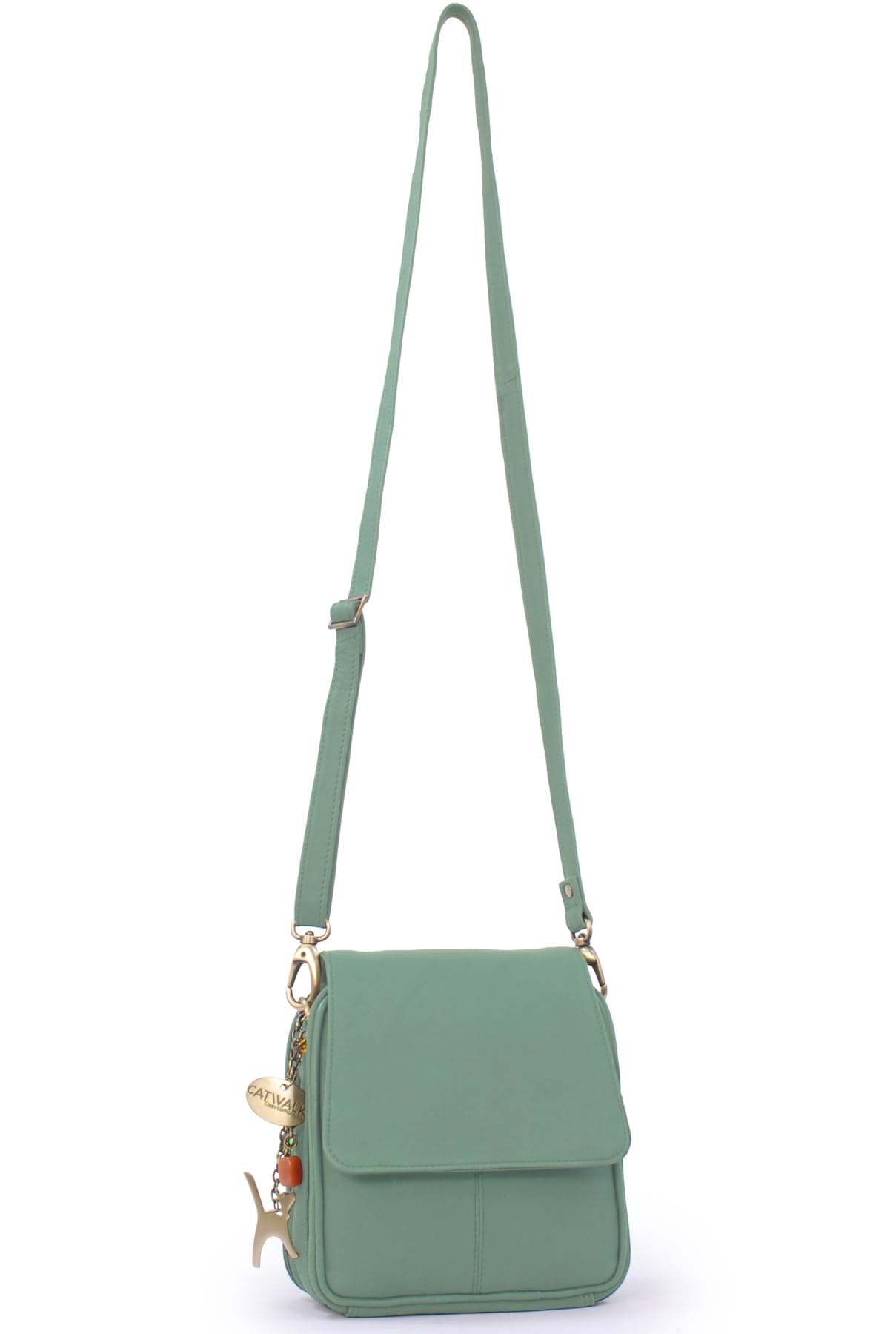 Catwalk Collection Handbags - Bolso Bandolera de Piel - Messenger Bag Pequeño de Mujer - Bolso de Diario con Multibolsillos - Teagan