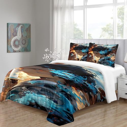 Housse de couette animation japonaise 3 pièces 200x200cm zippée