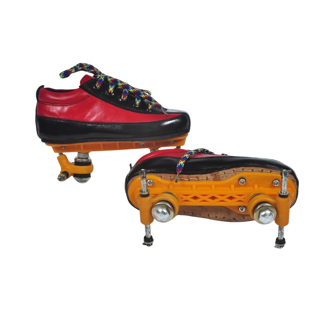 ISLU Quad Skating Shoes Without Wheels | Fixed Unisex Practice Skates for Kids & Adults | Multicolor (RED/Adults, B-7)-image-9