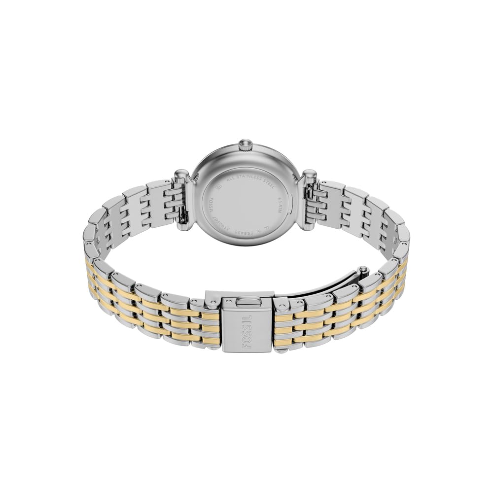 Fossil Carlie Damen 28MM Zweifarbige Edelstahluhr, ES5439