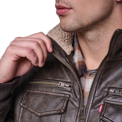 Image of Levi's Men's Vintage Deer Faux Leather Aviator Bomber (Standard and Big & Tall)