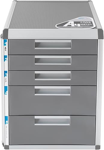 Organizador de cajones de escritorio, archivador de 5 cajones, archivador de archivador, archivador lateral de metal, archivadores para oficina en