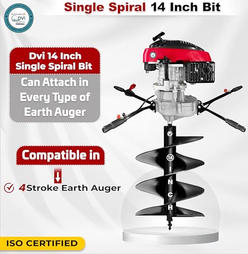 Image of DVI Universal 14 Inch Earth Auger Drill Bit /Planter | Fit In 4 Stroke 196CC Earth Auger | Made With High Metal & ISI Approved Pipe For Durablity | For Digging Holes, Plantation. (14 inch INCH BIT)