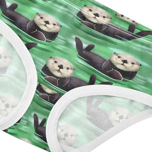 Colorful Girls Underwear Toddler 2t Cotton Girl Panties Cute Cute Otters Green Animal Briefs Kids Undies4