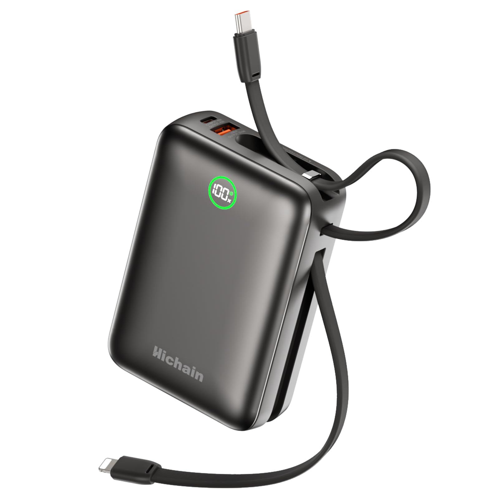 Hichain Power Bank 20000mAh 35W Power Bank Alta Velocidad con Pantalla Digital Dual Port Compatible con iPhone 16/15/14/13/12, Samsung, iPad Gris