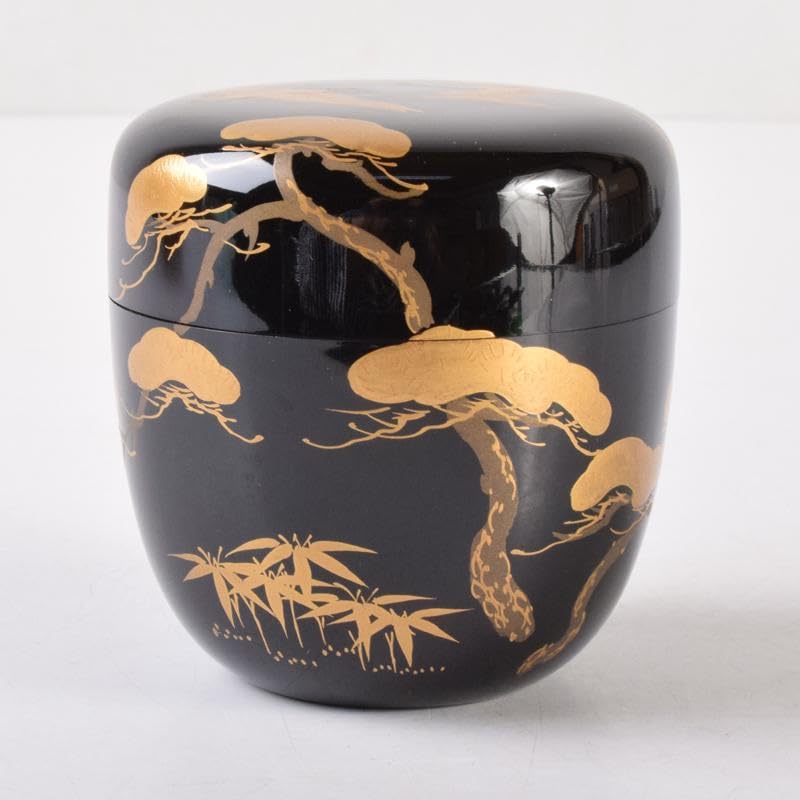 Amazon.co.jp: 茶道具 漆塗 嘉祥作 松鶴蒔絵 棗 共箱 : おもちゃ 