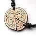 treeforce Collier pour couple de pizza, porte-clés ou pendentif voiture 3 en 1 - En bois de hêtre