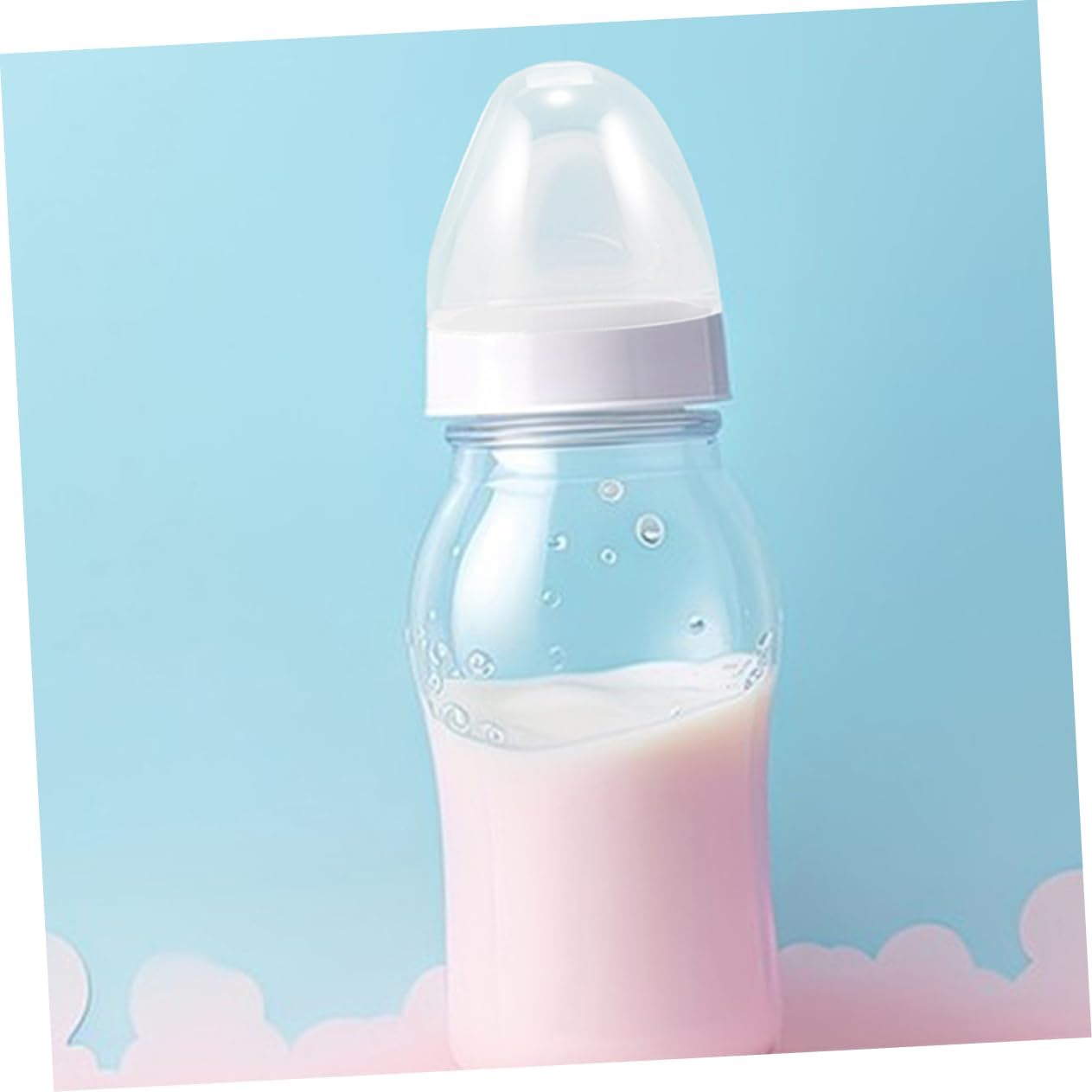 8Pcs Wide Mouth Bottle Caps Replacement Milk Bottle Lids Compatible with Various Feeding Bottles Easy to Clean Maintain Transparent Design