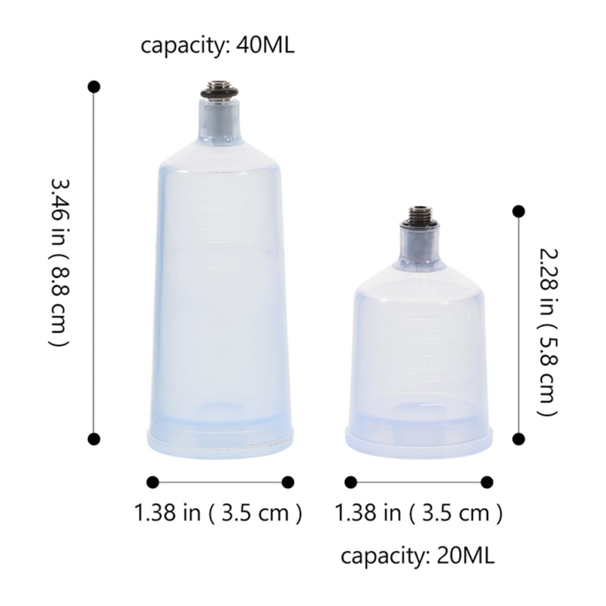 SEWACC 2Pcs Replaceable Airbrush Bottles Paint Containers for Airbrush Art Paint Jars for Easy Refilling and Versatile Use