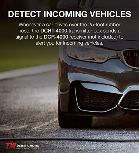 Image of Dakota Alert DCHT-4000 Rubber Hose Driveway Alarm Sensor - Wireless Vehicle Detection Transmitter with 25-FT Hose, 1-Mile Range, Compatible with Dakota Alert 4000 Series Receivers