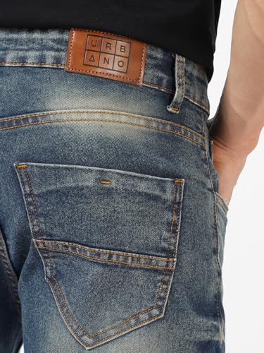 Image of Urbano Fashion Men's Regular Fit Washed Jeans Stretchable