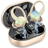 Matast Wireless Earbuds, Bluetooth Headphones Sports, Bass Fitness Earphones Gym Running, IP7 Waterproof Headset with Earhook Workout, Playback Over-Ear Buds with ENC Noise Cancelling Mic