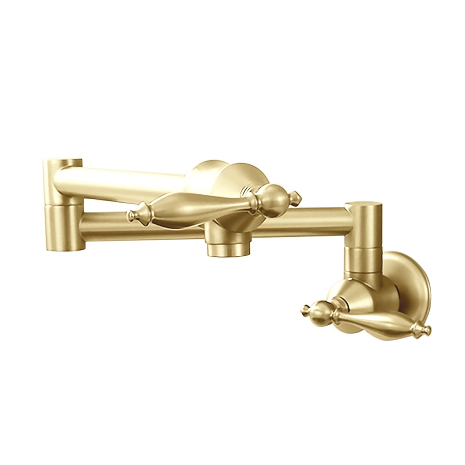 Góra ścienna kran kuchenny podwójny złącze huśtawka ramię napełniacza zlewozmywak, matowy czarny,Elastyczny i Wygodny(Brushed Gold)