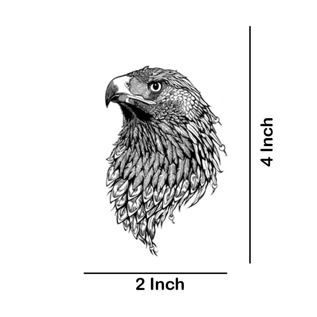 Temporary Tattoowala Eagle Black Temporary Tattoo Stickers For Girls, Men, Women Fake Tattoo Waterproof body Art 1
