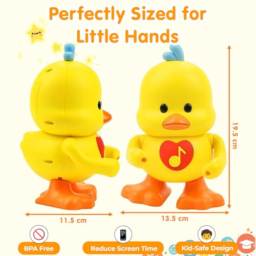 Image of Kidology Musical Dancing Duck Toy with Lights & Music for Kids| Interactive Walking & Moving Duck Toy | Battery Operated Light & Sound Toy | Activity & Sensory Play Toy | Gift for Boys & Girls