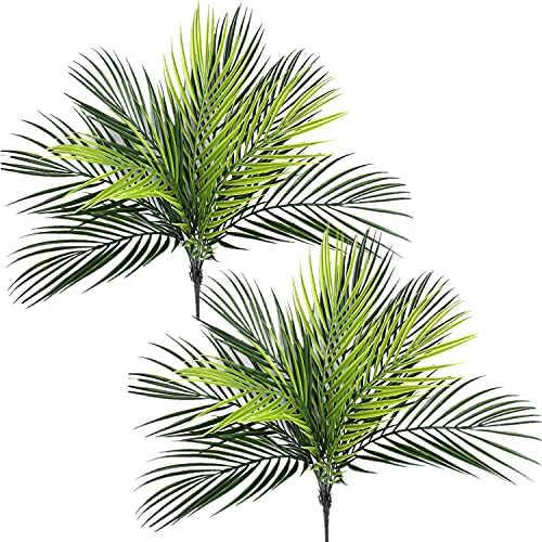 CATTREE Artificial Tropical Palm Plants, Faux Plant Plastic Shrubs Fern Leaves Coconut Tree Fake...